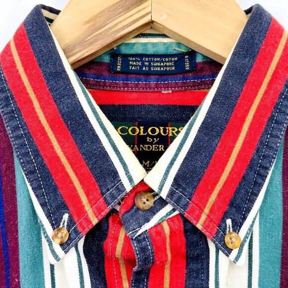 Colours by Alexander Julian Vintage Button Down Shirt Mens Medium 100% Cotton - Picture 8 of 11